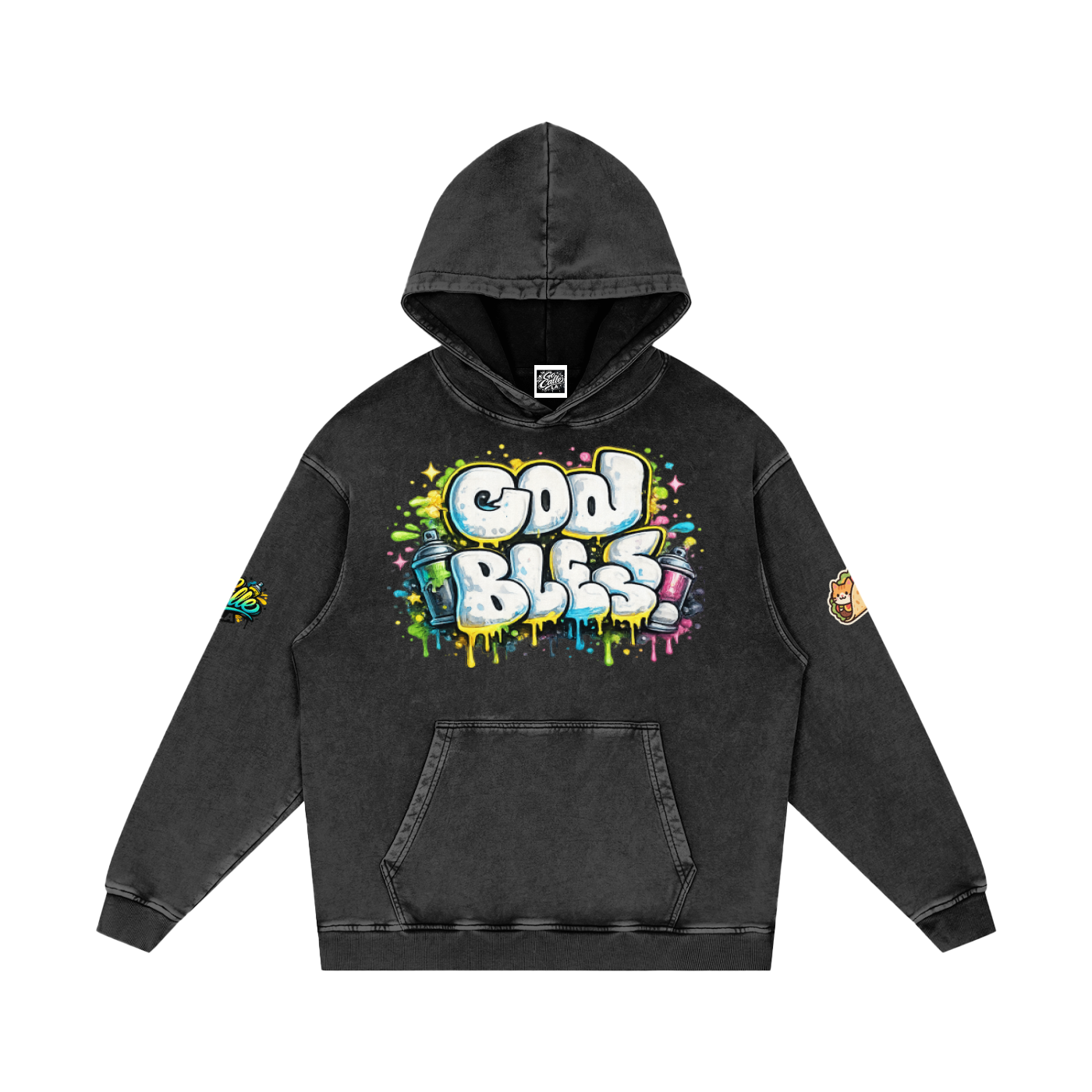 Snow Washed Loose Cotton Hoodie