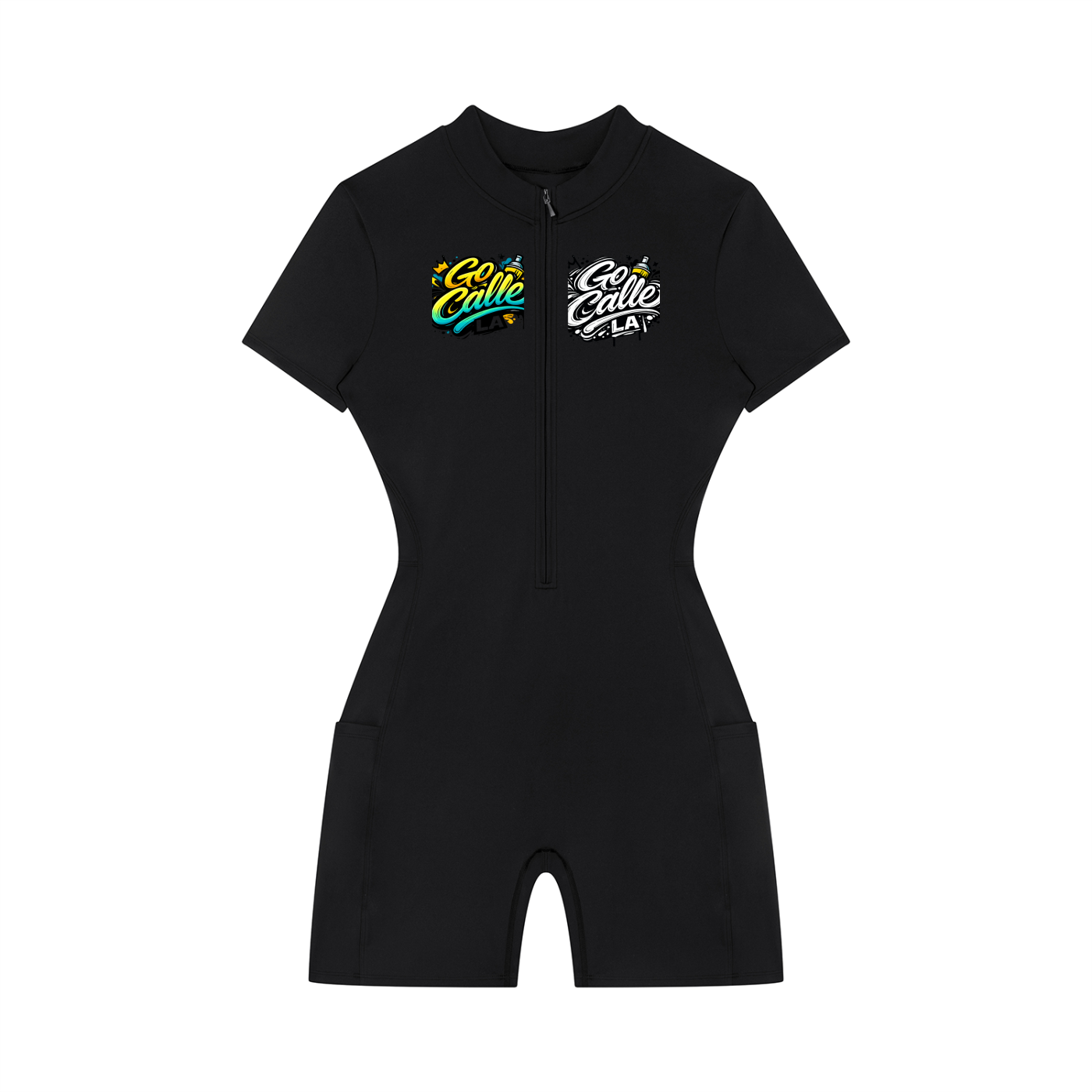 Women's Quarter-Zip Short Sleeve Romper